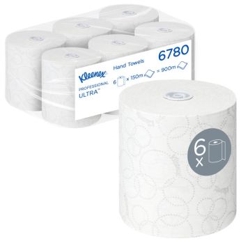 KIMBERLY-CLARK Ručníky Kleenex Ultra, bílý s potiskem, 150m, 6rolí 6780