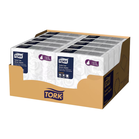 Tork Textile Feel Elegance bílý ubrousek-večeře, 1 vrstva, 10 bal. x 50 ks = 500 ks, 509413
