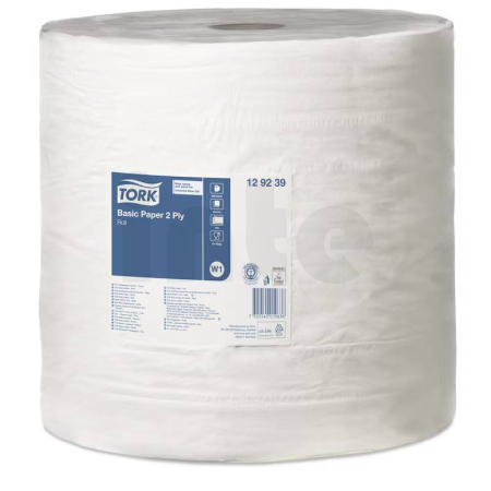 Tork Basic papírová utěrka, W1, vrs.2, 680 m / 2000 útržků, bílá, 2 role, 129239