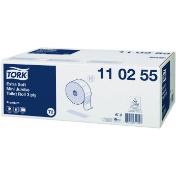 TORK Extra Soft toaletní papír Mini Jumbo role Premium – 3vrstvý, T2 - 12 ks 110255