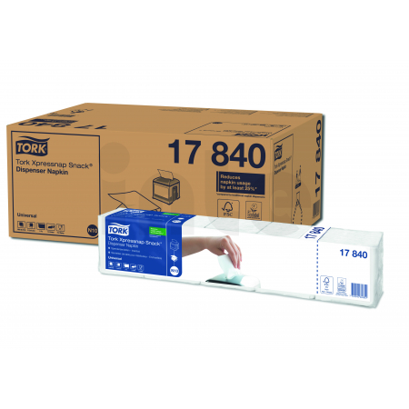TORK bílý ubrousek do zásobníku Xpressnap Snack® 9 000 ks, N10, 17840