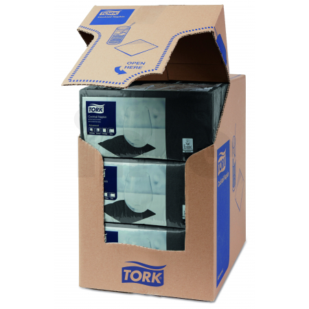 TORK černý ubrousek – koktejlový 2 400 ks 477829