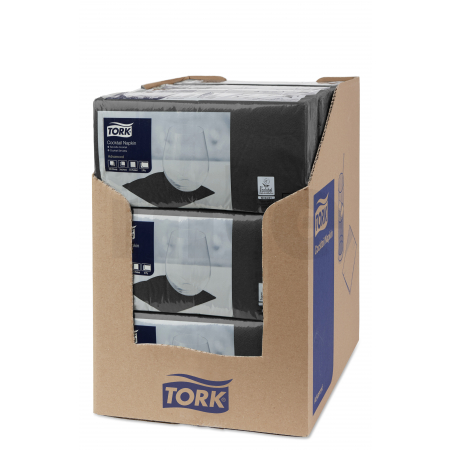 TORK černý ubrousek – koktejlový 2 400 ks 477829