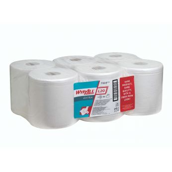 KIMBERLY-CLARK WYPALL* L20 Utěrky, role s centr. odvinem, bílá, 6x380 utěrek 7303