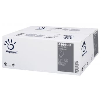 PAPERNET - Přírodní skládaný ručník V STANDARD, 1 vrstvý, 250 útržků, 5000 ks = 1 karton - 416608